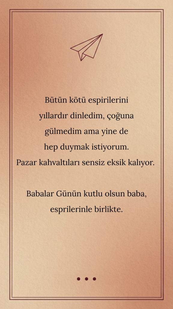 Uzaktaki babası için Babalar Günü tebrik kartı