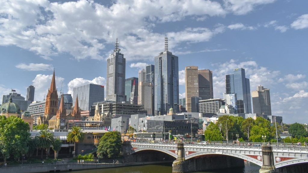 Avustralya'nın Melbourne kentinden şehir manzarası